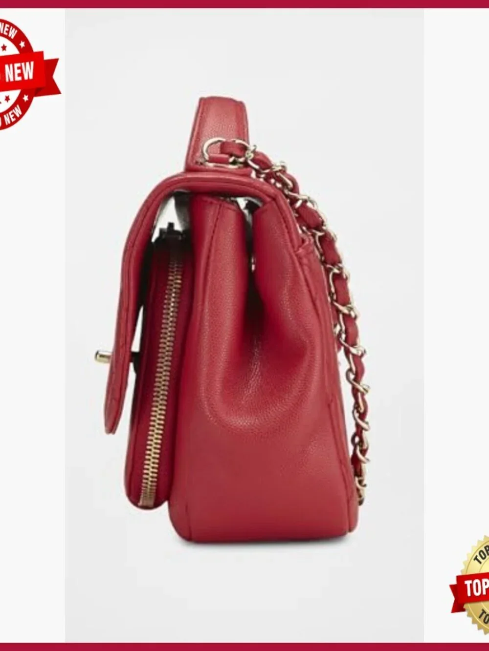 Quilted Caviar Flap Bag with Chain Strap, Pre-Owned Luxury Satchel - Picture 4 of 6